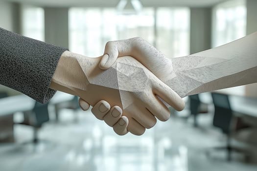 Handshake symbolizing trust, partnership, and successful collaboration. Ideal for themes of business, teamwork, and professional relationships.