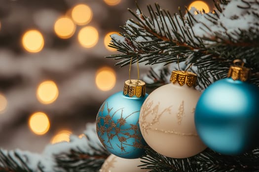 Christmas background with decorations. With copyspace.