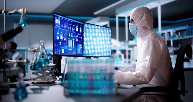 Science Research Lab Doctor Using Technology In Hospital