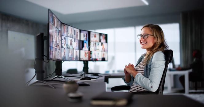 Video Conference Call. Remote Virtual Meeting Online