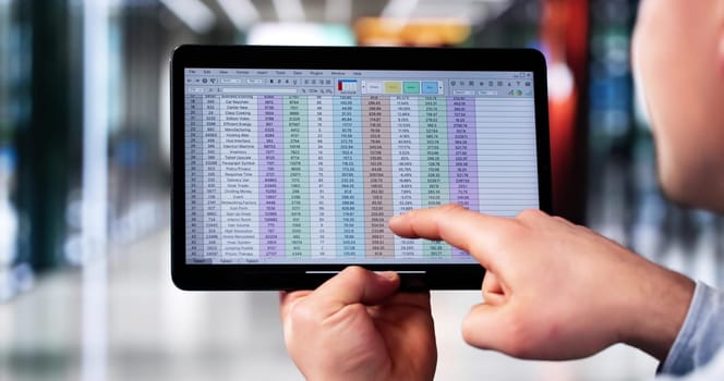 Financial Analyst Man Using Hybrid Medical Software On Laptop To Analyze Data