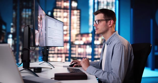 Business Interview For Law Job On Computer