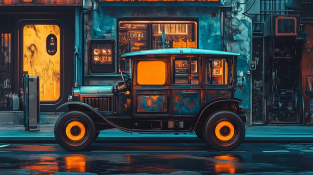 Luxuries Car on Road in the city, Wallpaper.