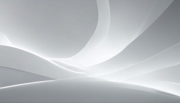 Soft white curves flow gracefully across a tranquil surface, reflecting light and creating a serene atmosphere, reminiscent of a peaceful daytime setting.