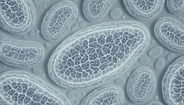 Intricate structures of microbial life are displayed under high magnification, revealing unique details of cell morphology in a laboratory environment during a research study.