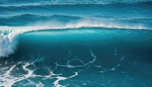 Early morning sunlight casts a golden hue on the ocean waves as they rise and curl towards the shore, creating a mesmerizing view of nature's power and beauty.