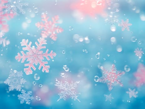 Background of snowflakes in blur.