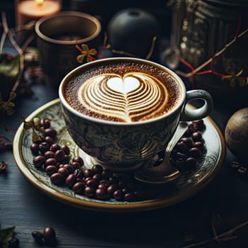 Healthy coffee with a heart symbol.