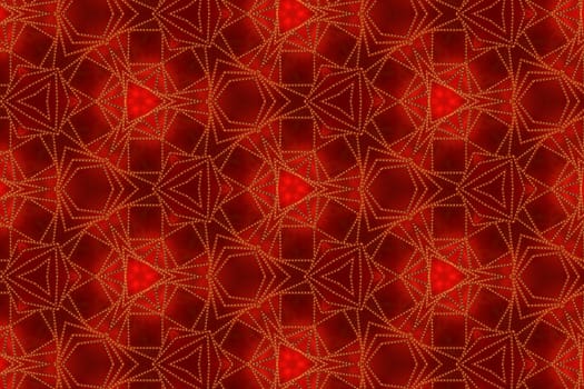 Abstract expensive red background with geometric yellow mosaic pattern.