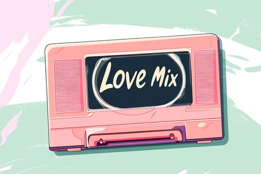 A retro cassette player displays the label Love Mix, evoking nostalgia and passion for music and fond memories of sharing tunes.