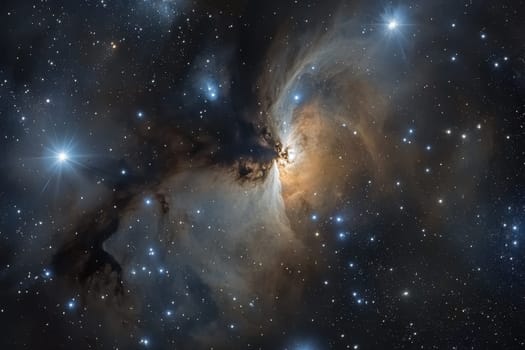 A mesmerizing cosmic scene showcasing a glowing nebula and countless stars in the vast night sky, capturing the beauty of the universe.