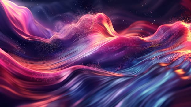 Vivid liquid waves abstract background. Generative AI design