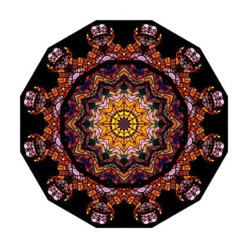 Kaleidoscope - abstract image created by multiple mirroring of the stained window
