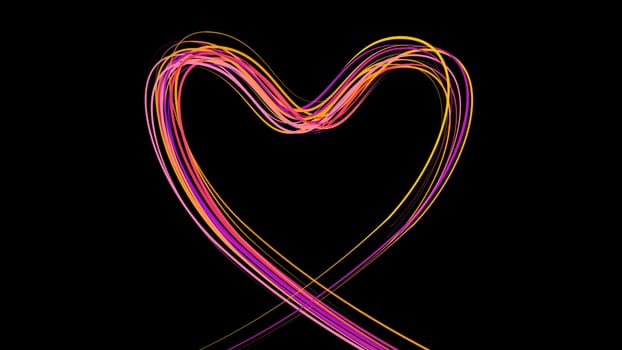 Heart shape drawn with multiple color brush stroke