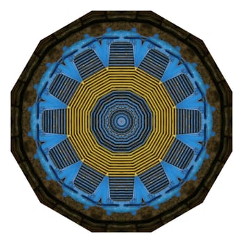 Kaleidoscope - abstract image created by multiple mirroring of the old machine