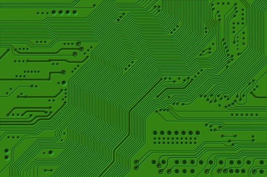 Green printed circuit - motherboard - technology abstract background