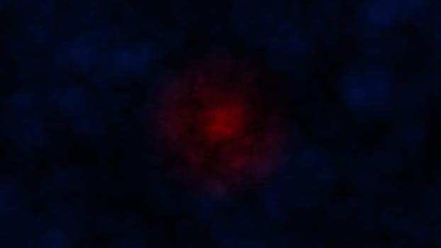 Red glowing mass of matter on dark blue background