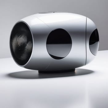 gray music speaker isolated on light background object. High quality photo