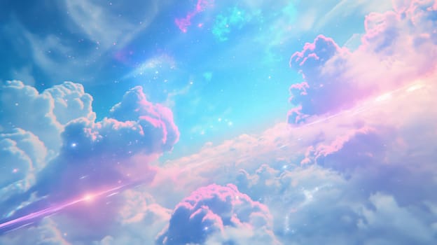 Pastel cloudy sky abstract background. Generative AI image