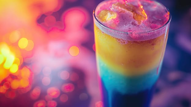 Colorful smoothie, healthy detox vitamin diet or vegan food concept. Generative AI image