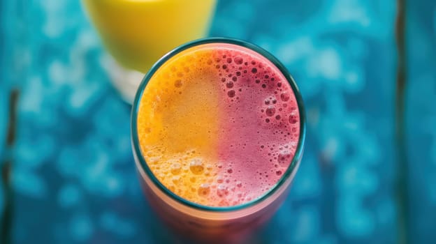 Colorful smoothie, healthy detox vitamin diet or vegan food concept. Generative AI image