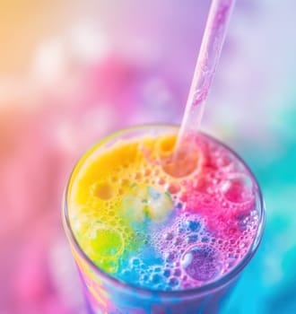 Colorful smoothie, healthy detox vitamin diet or vegan food concept. Generative AI image