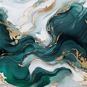 Mesmerizing abstract piece showcasing intricate patterns of deep green and sparkling gold. Unique textures flowing forms inspire imagination, perfect for enhancing home interiors or art collections