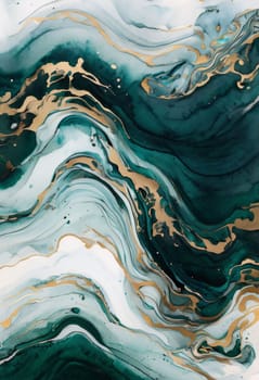 Mesmerizing abstract piece showcasing intricate patterns of deep green and sparkling gold. Unique textures flowing forms inspire imagination, perfect for enhancing home interiors or art collections