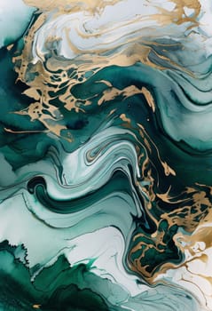 Mesmerizing abstract piece showcasing intricate patterns of deep green and sparkling gold. Unique textures flowing forms inspire imagination, perfect for enhancing home interiors or art collections