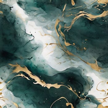 Stunning abstract design featuring swirling patterns in lush green and radiant gold accents. Harmonious flow and elegant textures evoke creativity, ideal for contemporary art lovers, stylish interiors