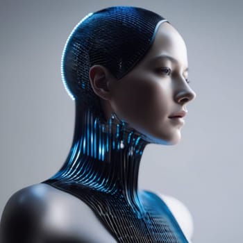 head girl robot modern technology. High quality photo