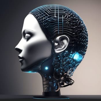 head girl robot modern technology. High quality photo