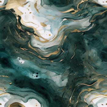 Beautiful abstract composition highlighting smooth waves and golden streaks. Lush colors and mesmerizing textures bring sense of tranquility, ideal for art enthusiasts, modern design aesthetics