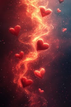 Abstract background with red hearts. Background for Valentine's Day.