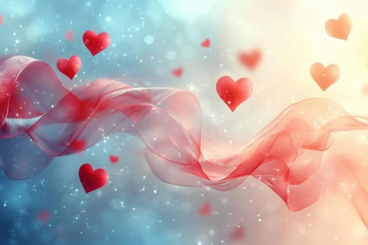 Abstract background with red hearts. Background for Valentine's Day.
