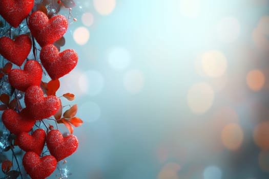 Abstract background with red hearts. Background for Valentine's Day.