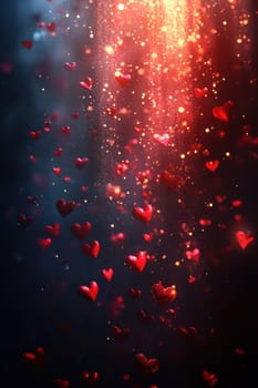 Abstract background with red hearts. Background for Valentine's Day.