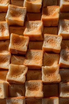 square slices of wheat bread for toast. The texture of the bread slices.