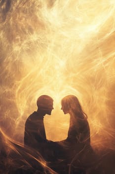 a couple in love opposite each other. A man and a woman who love each other. illustration.