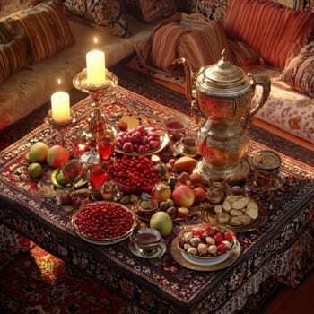 Have a fun Yalda night with pomegranates, nuts, candles. The ceremonies are dedicated to the longest night of the year in Persian culture, the Iranian "Night of the Forty" festival.