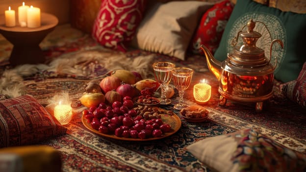 Have a fun Yalda night with pomegranates, nuts, candles. The ceremonies are dedicated to the longest night of the year in Persian culture, the Iranian "Night of the Forty" festival.