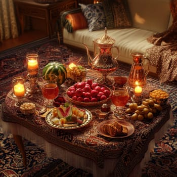 Have a fun Yalda night with pomegranates, nuts, candles. The ceremonies are dedicated to the longest night of the year in Persian culture, the Iranian "Night of the Forty" festival.