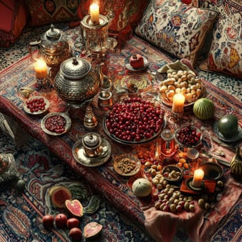 Have a fun Yalda night with pomegranates, nuts, candles. The ceremonies are dedicated to the longest night of the year in Persian culture, the Iranian "Night of the Forty" festival.
