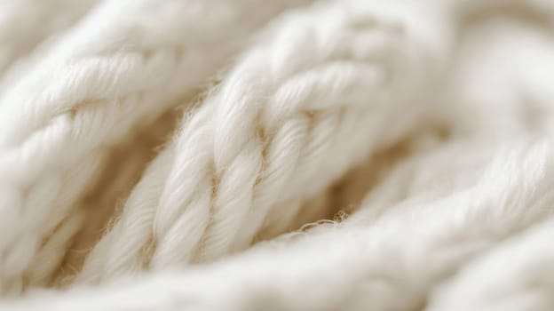 Close-up of wool yarn. Materials for light industry.