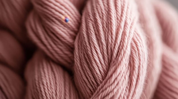 Close-up of wool yarn. Materials for light industry.