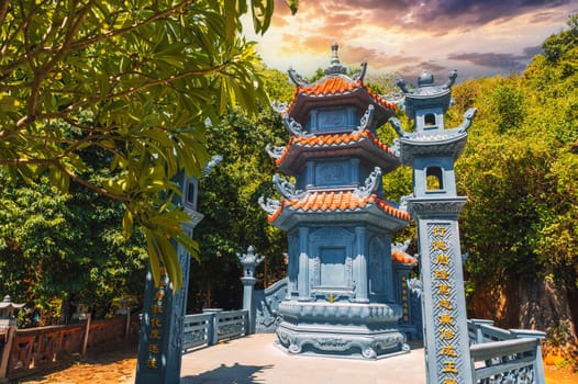 Pagoda at Marble mountains temple in Da Nang, Vietnam
