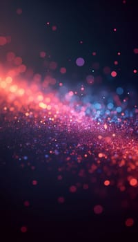 Bright and colorful lights glow against a dark background, creating a mesmerizing and vibrant abstract effect that captivates the viewer's attention - Generative AI