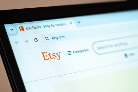 New York, USA - January 07, 2025: Etsy website homepage showcasing handmade, vintage, and unique products