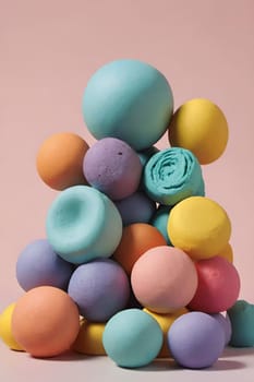 colored plasticine circles art objects. High quality photo