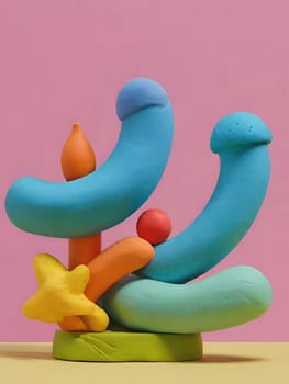 colored plasticine circles art objects. High quality photo